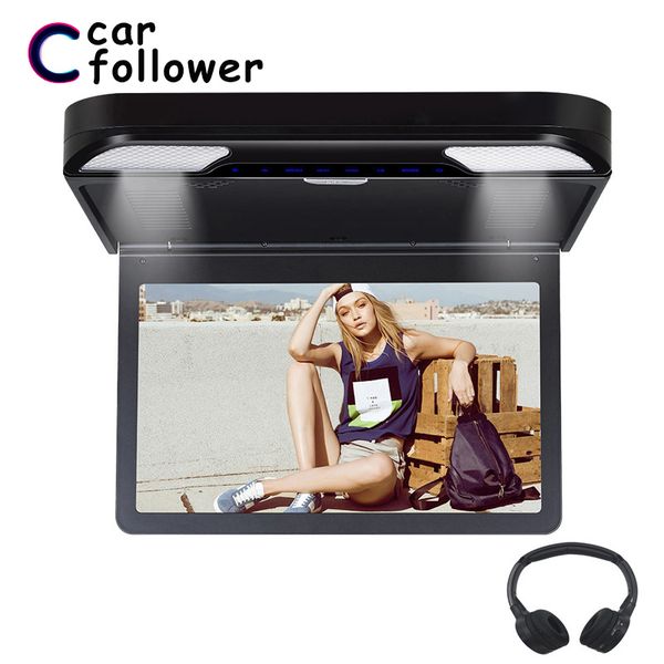 

13.3 inch car monitor roof 1920x1080 touch button screen dvd player with hdmi/usb/sd/ir/fm transmitter/speaker mp5 display