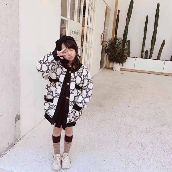 

Kid girl woolen coat toddler girl long jacket baby winter ca ual wool round collar windbreaker thickne autumn outerwear