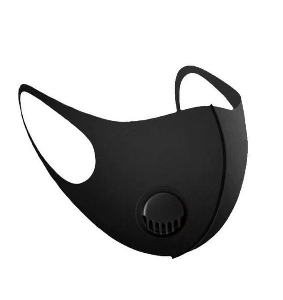 

ice silk mask with breathing valve washable face mask reusable anti-dust protective masks black recycle valve mask mouth cover gga3303-7