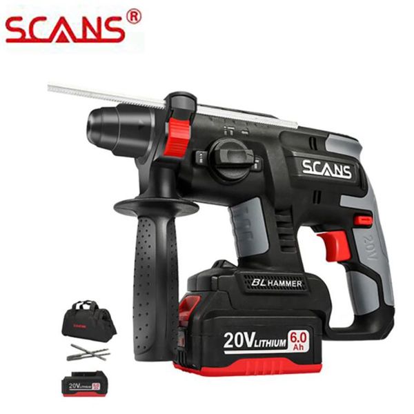 

scans sc5200 20v brushless rotary hammer electric hammer drill sds with 5.0ah li-ion battery return