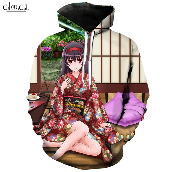

япония кимоно anime girls saenai героиня нет sodatekata толстовка мужчины женщины 3d печати с капюшоном с длинным рукавом пальто пуловер s-5, Black