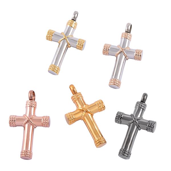 

z8596 assorted color cross cremation jewelry for ashes pendant,classic desige stainless steel keepsake cremation urn lockets, Silver