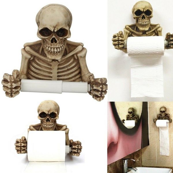 

skull toilet paper roll holder wall mount dry towel bathroom home decor xhc88