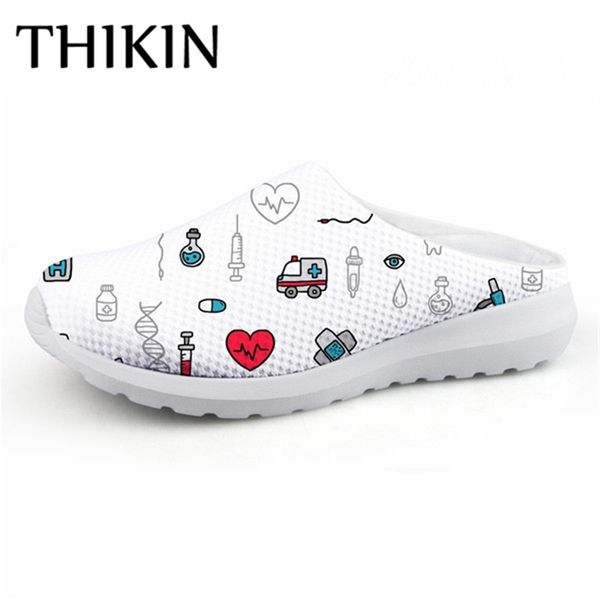 

thikin nurse dentist pattern shoes women comfortable mesh sandals casual summer house shoes cute cartoon walking g