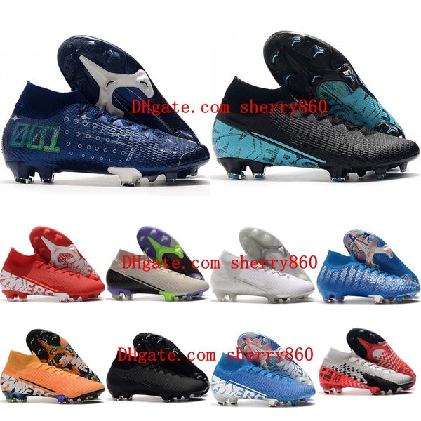 

2019 mens soccer cleats mercurial superfly 7 elite njr cr7 fg soccer shoes neymar ronaldo football boots high ankle tacos de futbol