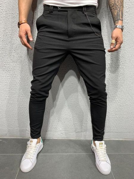 

italian classic cut fabric trousers streetwear casual pant black, Blue