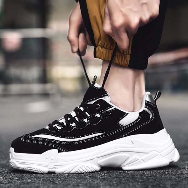 

36-46 пара толстые повседневная обувь увеличение женская обувь удобные мужские беговые zapatos de hombre дышащие мужские кроссовки