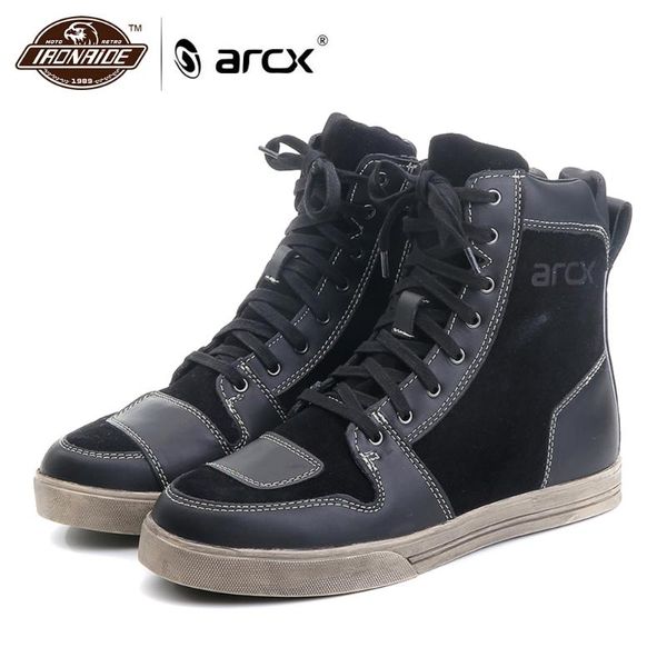 

arcx waterproof motorcycle boots men moto boots leather motorcycle shoes botas moto four seasons motocross black brown