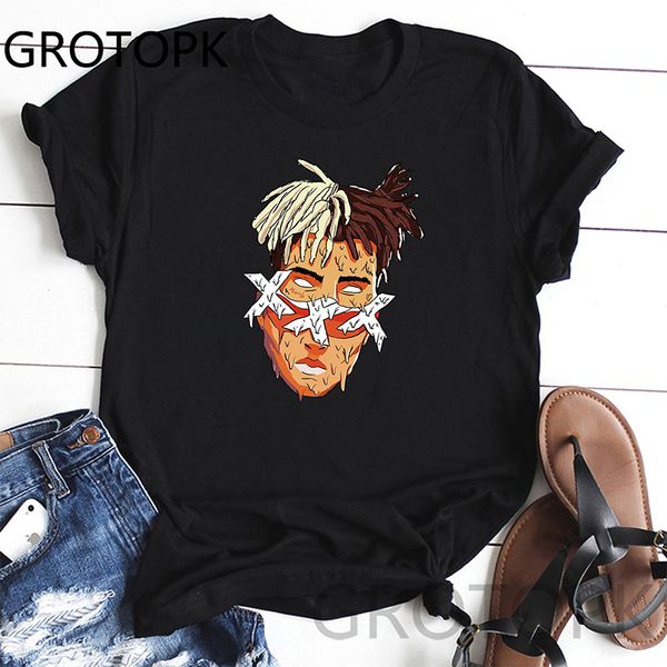 

xxxtentacion art summer casual t-shirt women cute t shirt women streetwear harajuku print short sleeves tee, White