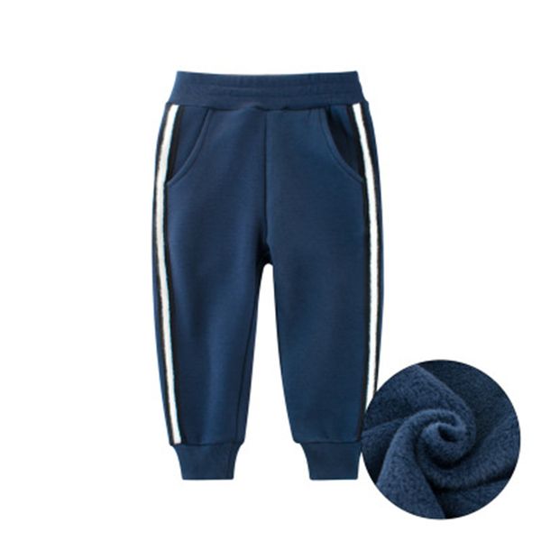 

2-9 years kids trousers sweatpants autumn spring thicken fleece baby girls side striped sports pants small children's clothing, Blue