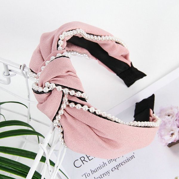 

satin pearl cross headband hairbands for lady plastic hair bands pearl head bands grey style of hair cropped close to the scalp kxyzh, Black;brown