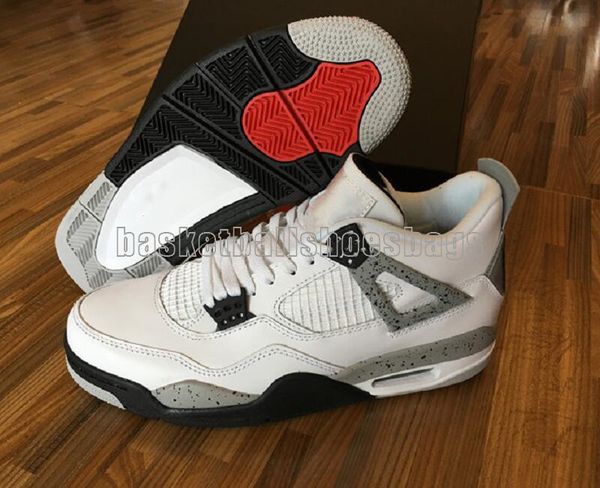 

4 white fire red black tech grey designer basketball shoes release iv og white cement fashion sports trainers with box