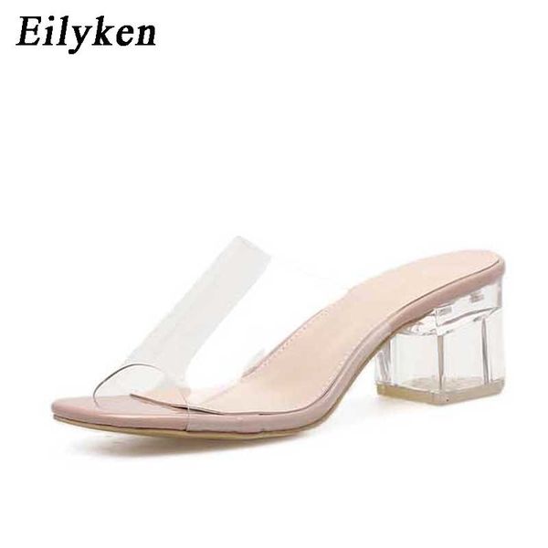 

eilyken 2019 summer gladiator sandals women leisure crystal square heel slippers fashion women's sandals slides shoes mx190727, Black