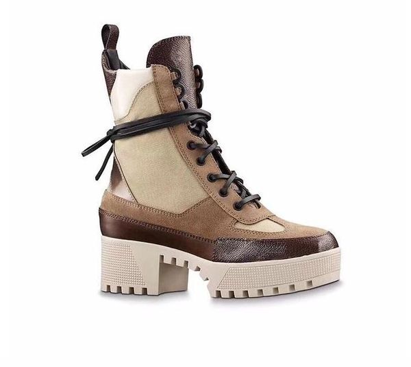 

latest women designer boots martin desert boot flamingos love arrow medal 100% real leather coarse winter shoes, Black