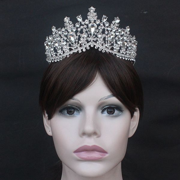 

fashion luxury shining rhinestones bride crown and tiaras head piece princess noiva diadem headdress wedding hair accessories bh, Golden;white