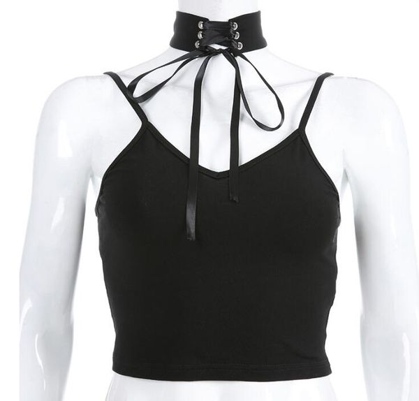 

back cross strap crop women, White