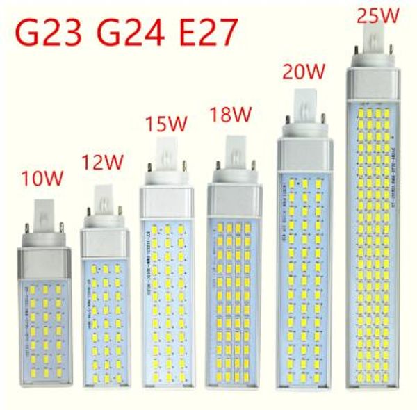 g23 g24 e27 lâmpada led 10W 12W 15W 18W 20W 5730 Luz branco quente Cool white Holofote 180 Graus Horizontal Plug Light