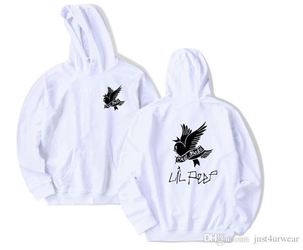 

плачущая ласточка птица шаблон лил пип печати толстовка с капюшоном мужчины женщины хип-хоп пуловер толстовки хай-стрит свободные топы свите, Black