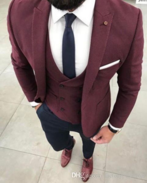 

fashionable classic slim groomsmen peak lapel groom tuxedos men suits wedding/prom/dinner man blazer(jacket+pants+tie+vest) aa272, Black;gray