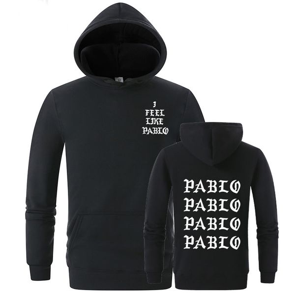 

i feel like paul pablo kanye west sweat homme hoodies men sweatshirt hoodies hip hop streetwear hoody pablo hoodie, Black