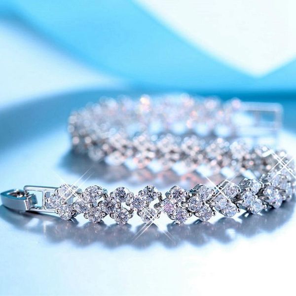 

bling charms bracelet luxury zircon bracelets for women exquisite bling bride wedding jewelry, Black
