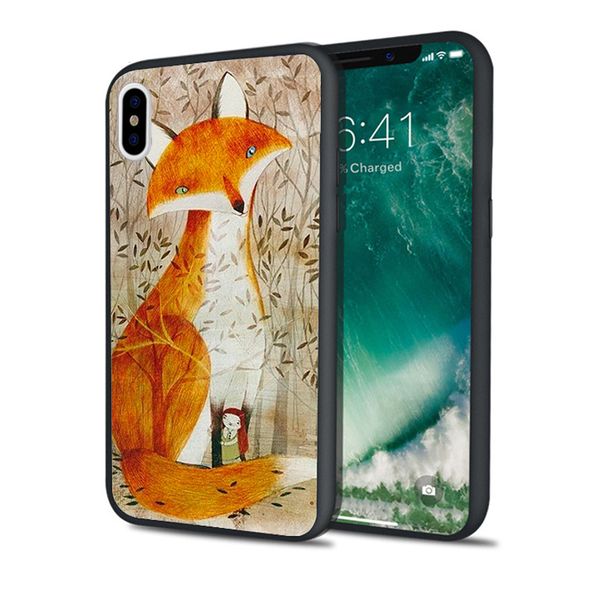 

capa luxury gold fox art phone case for iphone 11 pro xs max xr 8 7 6s plus 5s se 5 case black soft silicone tpu cover.