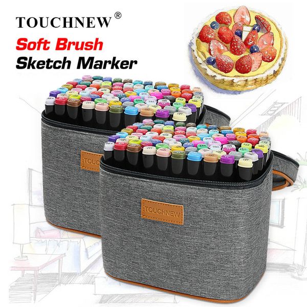 

touchnew soft brush pen marker set sketch double brush markers alcohol based felt-tip markers pen manga drawing art supplies