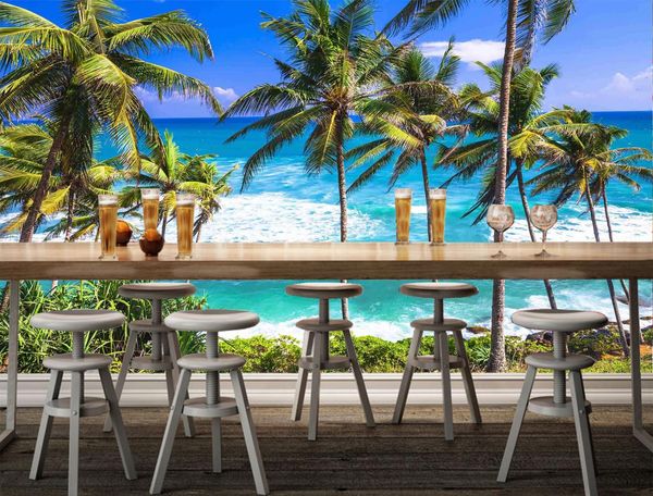

self-adhesive] 3d coconut beach 295993 wall paper mural wall print decal murals