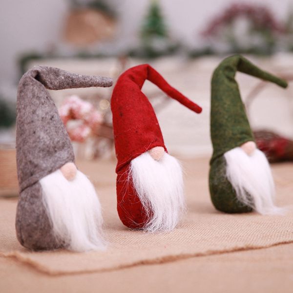 

white beard faceless santa claus christmas ornament gift santa claus snowman tree doll hang decorations christmas tree ornaments