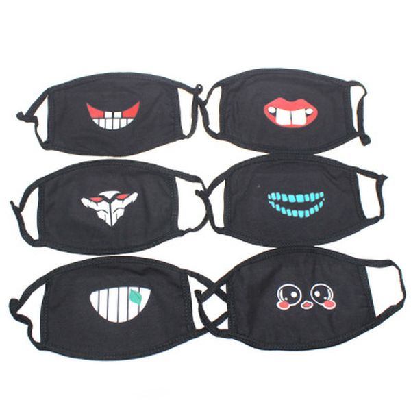 

1pcs cartoon funny teeth letter mouth black cotton half mouth mask anti-bacterial dust winter warm cute masks