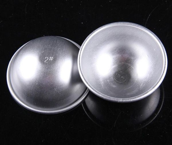 1000 unids/lote caliente 3D bola de aluminio esfera pastel Pan lata DIY hornear pastelería bola molde herramientas molde moldes de cocina bomba de baño para hornear SN329