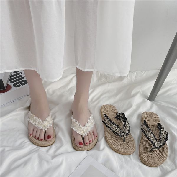 

shoes slippers flat slipers women rubber flip flops slides fashion summer soft 2020 hawaiian basic fabric rome pu, Black