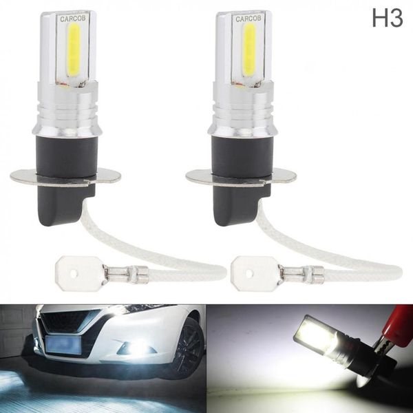 

2pcs 12w 12v h3 universal cob smd lights 1200lm 6500k-7500k white car driving running lamp auto light bulbs