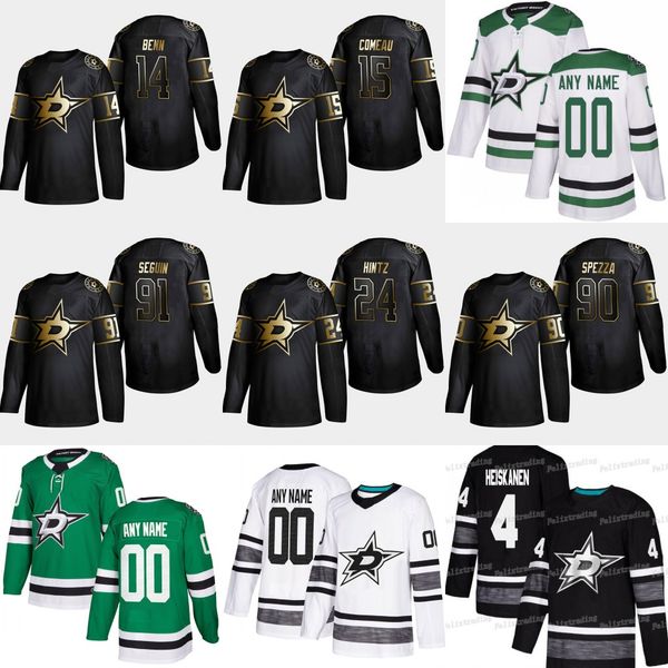 

14 Jamie Benn 2019 Golden Edition Dallas Stars 15 Blake Comeau 90 Jason Spezza 91 Seguin 24 Roope Hintz Justin Dowling Hockey Jerseys