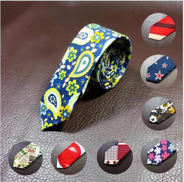 

2019 men's all-cotton tie korean leisure narrow tie european and american style fashion tie, Blue;purple
