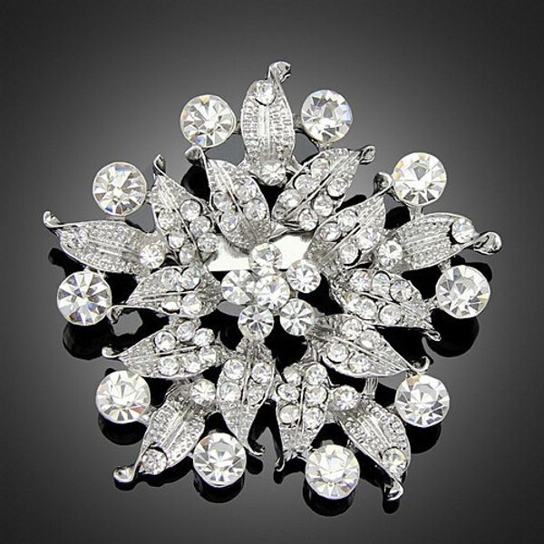 

rhinestone will flowers and plants wedding brooch, Gray