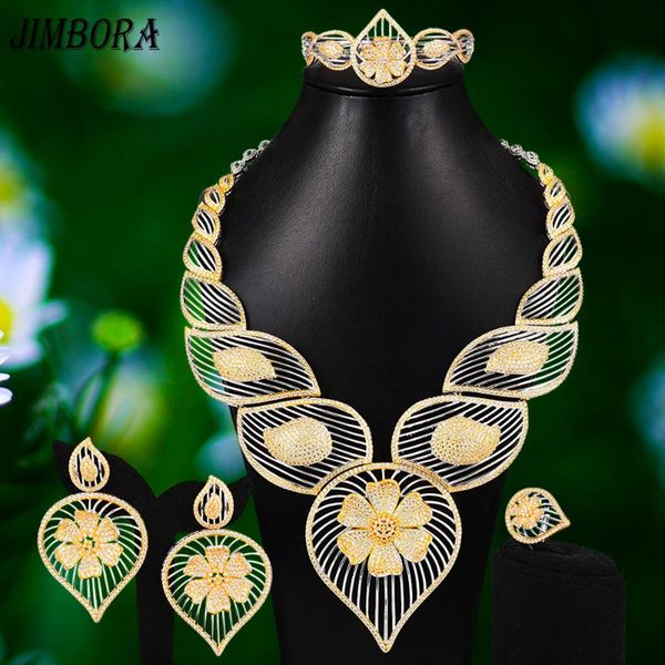 

godki big 4pcs elegant jewelry women wedding necklace earring bangle ring dubai jewelry set jewellery cubic zirconia 2020, Silver