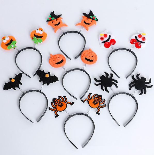 

halloween party fancy dress costume led glow headbands pumpkin bat spider wizard light up spring bopper headband dress up props