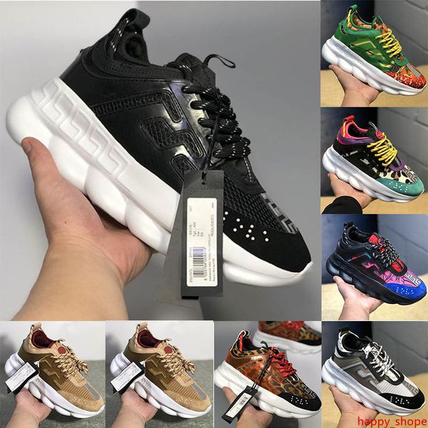 

fashion luxury designer sneakers chain reaction casual ladies shoes mens womens fashion district medusa link-embossed sole trainers 36-45
