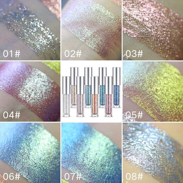 

ucanbe brand holographic metallic duochrome eye shadow glow glitter shiny eyeshadow pigment waterproof liquid eye shadow makeup