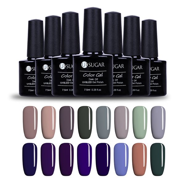 Art Nail Ur Sugar Soak Off Uv Gel Polish Grey Dark Color Series Nail