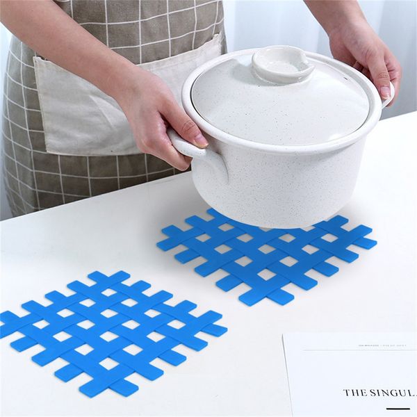 

silicone non-slip mat bowl square placemat for kitchen dining table waterproof anti-pad manteles individuales