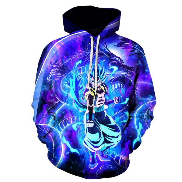 

harajuku2019 new spring autumn fashion hoodies mens large size men 3d anime print brand men fashion hip hop hoodies sweatshirts, Black