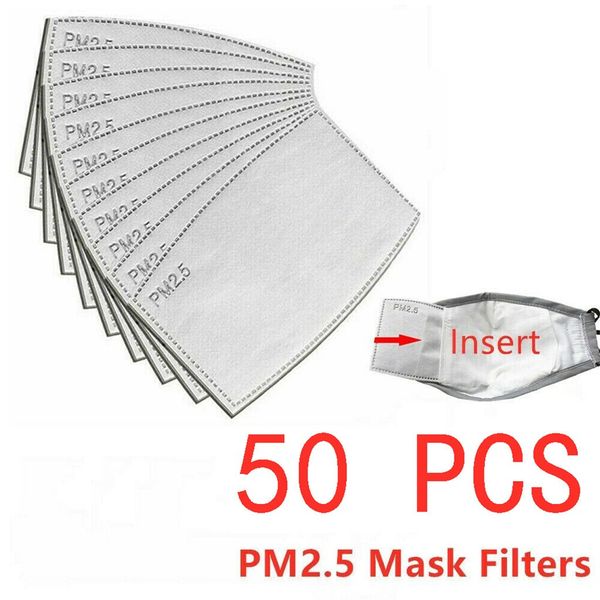

50pcs pm2.5 face mouth mask gasket 5 layer anti flu mask pads mat