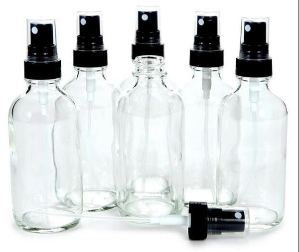 120 ml Braunglas-Sprühflaschen mit Feinnebelsprüher-Staubkappe für ätherische Öle, Parfüme, Reinigungsprodukte