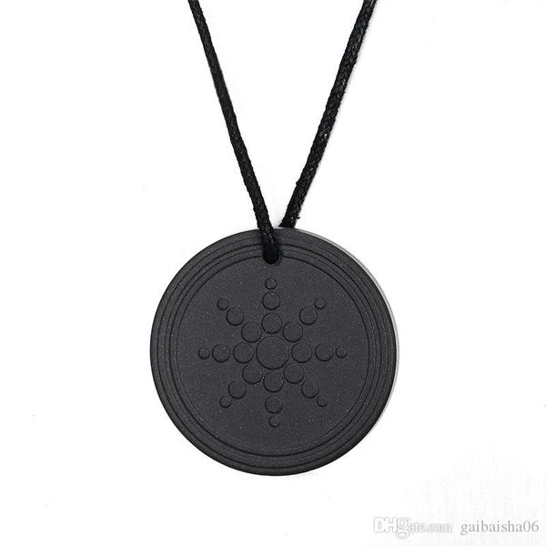 

new men's black pendants quantum scalar energy pendant sun flower design for men 2000 ~ 3000 ions, Silver