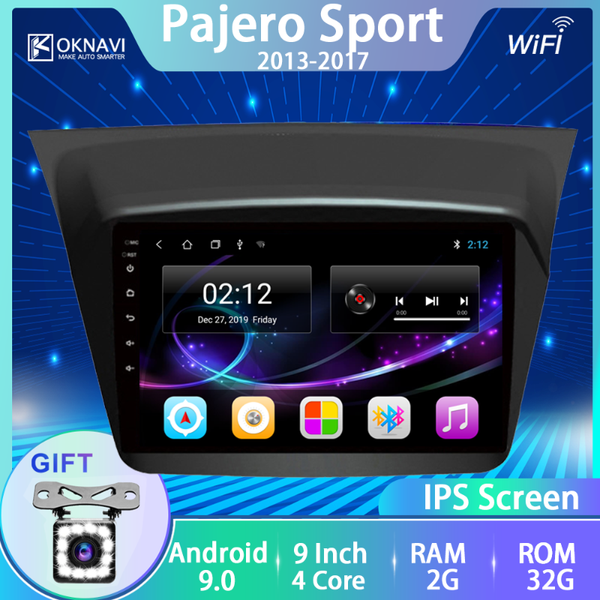 

oknavi car radio for mitsubishi pajero sport 2013-2017 android 9.0 multimedia dvd player 2din gps navigation 9 inch touch screen car dvd