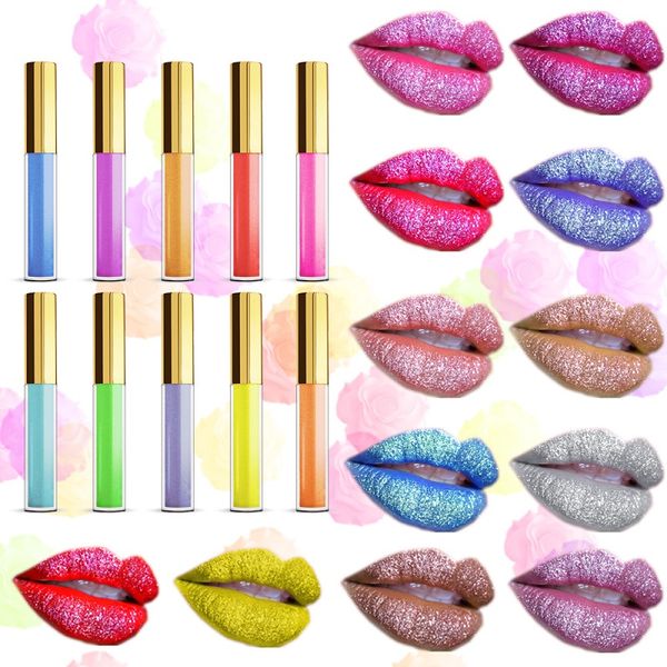 Pó de Flash Sereia Brilho Lábio Esmalte Líquido Brilhante Batom Líquido Magia Flash brilho labial Senhora Senhora Chameleon Batom Lábios Cosméticos