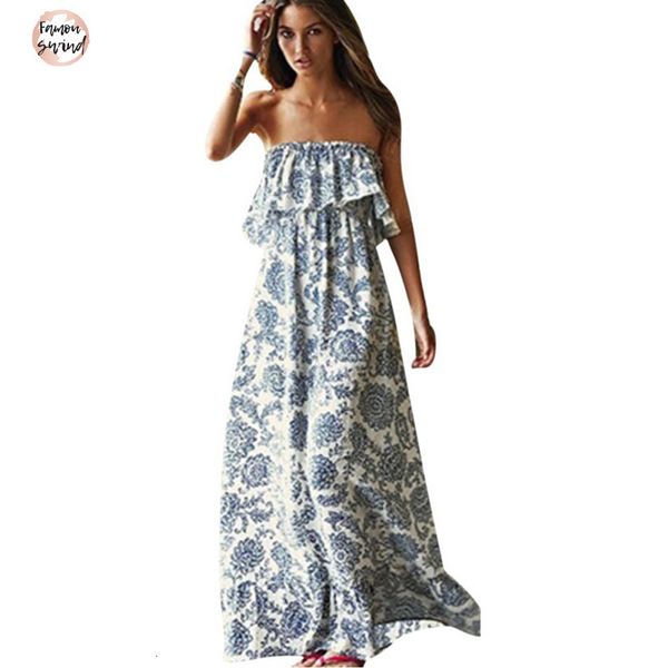 

женщины элегантные платья богемия цветочные lady 100% хлопок без бретелек длинные printed boho с плеча без рукавов maxi платье deachwear, Black;gray