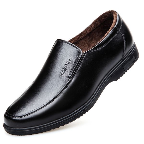 

shoes for men father shoes classic design breathable flats solid slip on wearproof footwear warmproof flat heel footwear zy3771, Black